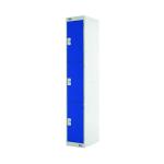 Express Standard Locker 3 Door 300x300x1800mm Light Grey/Blue MC00142 MC00142