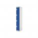 Four Compartment Express Standard Locker 300x300x1800mm Blue Door MC00145 MC00145