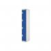 Four Compartment Express Standard Locker 300x300x1800mm Blue Door MC00145 MC00145