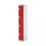 Four Compartment Express Standard Locker 300x300x1800mm Red Door MC00147 MC00147