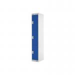 Three Compartment Express Standard Locker 300x450x1800mm Blue Door MC00157 MC00157