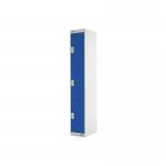 Three Compartment Express Standard Locker 300x450x1800mm Blue Door MC00157 MC00157