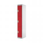 Three Compartment Express Standard Locker 300x450x1800mm Red Door MC00159 MC00159