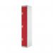 Three Compartment Express Standard Locker 300x450x1800mm Red Door MC00159 MC00159