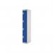 Four Compartment Express Standard Locker 300x450x1800mm Blue Door MC00160 MC00160