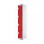 Four Compartment Express Standard Locker 300x450x1800mm Red Door MC00162 MC00162