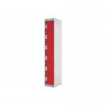 Six Compartment Express Standard Locker 300x450x1800mm Red Door MC00165 MC00165