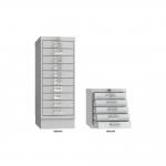 Phoenix MD Series MD0304G 5 Drawer Multidrawer Cabinet in Grey with Key Lock MD0304G