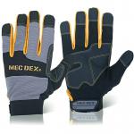Mec DexWork Passion Impact Mechanics Gloves 1Pr BlackGrey L MECDY-713L MDX98033