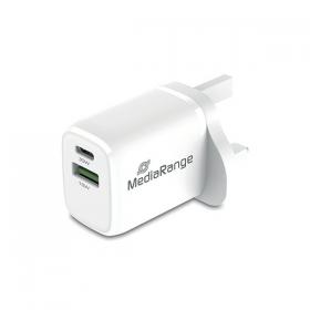 MediaRange Fast Charging Adapter for Mobile Devices 30W UK Plug White MRMA119-UK ME87367