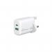 MediaRange GaN Fast Charging Adapter UK Plug 1xUSB-C and 1xUSB-A 25W White MRMA112-UK ME87893