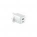 MediaRange GaN Fast Charging Adapter UK Plug 1xUSB-C and 1xUSB-A 45W White MRMA113-UK ME87895