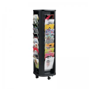 Fast Paper Mobile A4 Carousel Literature Display 40 Compartments