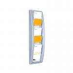 The image shows a sleek, modern wall display unit with a quick fit system in silver. It features 5 rows and 13 columns, perfect for organizing A4 sized papers. The design is simple yet efficient, making it a great addition to any office or study space.
