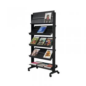 Fast Paper Mobile 5 Shelf Wide Literature Display Black F255N01 MF88054