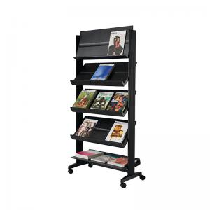Fast Paper Mobile 5 Shelf Wide Literature Display Black F255N01