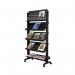 Fast Paper 5 Shelf Mobile Literature Display Wide Black F255N01 MF88054