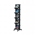 Fast Paper 5 Shelf Mobile Literature Display Narrow Black F259N01 MF88063