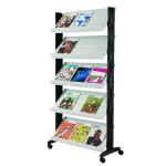 Fast Paper Grey Mobile Literature Display with wheeled base (5 adjustable shelves) 255N.02 MF88064