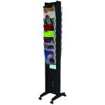 Fast Paper 16 Compartment Mobile Literature Display Black F276N01 MF88105