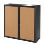 Paperflow Easy Office Cupboard H1045mm Black and Beech 2 Shelves Pack of 1 EE000022