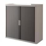 Paperflow Easy Office Cupboard H1045mm Grey and Charcoal 2 Shelves Pack of 1 EE000060