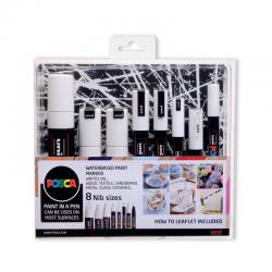 Posca Uni Posca Paint Marker Set 8 Nib Sizes White (Pack of 8) 153544531 MI01189
