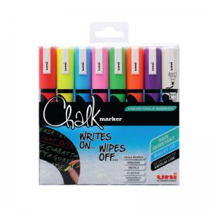 Uni-Ball UniChalk Chalk Marker Medium Assorted Pack of 8 153494341