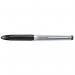The picture shows a pack of 12 Mitsubishi Pencil Company Rollerball Pens, each with a sleek black design. The Uni-Ball Air Rollerball Pen has a medium tip, ready to smoothly glide across the page. Perfect for any writing task, this pack is a must-have for any office or home workspace.