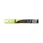 Uni-Ball UniChalk PWE5M Glass Marker Bullet Tip Fluorescent Yellow (Pack of 6) 264622000 MI11626