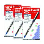 Uni-Ball UB150 Micro Eye Rollerball Pen 0.2mm Blue (Pack of 12) 3For2 MI811907