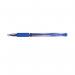 The picture shows a pack of 12 blue uni-ball Gel Rollerball Pens with a Uni-Ball Signo Gel Grip design. The pens have a smooth, comfortable grip and a classic rollerball tip.