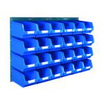 Barton Wall Mounted Bin Kit 2 Panels 24 Blue Containers 010206B MJ07672