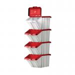 Barton Multifunctional Storage Bins Red Lids (Pack of 4) 0521024 MJ07675