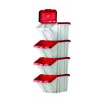 Barton Multifunctional Storage Bins Red Lids (Pack of 4) 052102/4 MJ07675