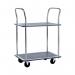 Barton Silver and Blue 2 Shelf Trolley with Chrome Handles PST2 MJ32117