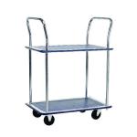 Barton Silver and Blue 2 Shelf Trolley With Chrome Handles PST2 MJ32117