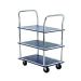 Barton Silver and Blue 3 Shelf Trolley With Chrome Handles PST3