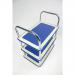 Barton Silver and Blue 3 Shelf Trolley With Chrome Handles PST3