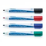 Initiative Drywipe and Flipchart Marker Xylene Free Water Resistant Assorted Pack 10