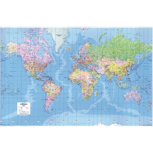 Map Marketing Giant World Political Laminated Map Gwld Mm05271