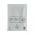 The image shows a pack of 50 white, padded envelopes. Each envelope measures 230x330mm and is lined with bubble wrap for added protection during shipping. The packaging is labeled Mail Lite LL and MQ00217.