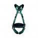 MSA V-Form Full Body Back Chest Hip D-Ring Qwik-Fit Safety Harness with Waistbelt Green XS MSA18946