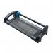The image shows a sleek Avery A3 office trimmer with a 440mm cutting length and a 12 sheet capacity. It is designed by Avery Guillotines & Trimmers and has a model number of A3TR MY12911. The trimmer appears to be sturdy and efficient, with a clean and professional design. The blades are sharp and ready to accurately cut through papers.