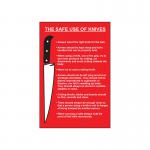 MyCafe Safe Use of Knives Sign Self Adhesive PP 200x300 MYC10676 MYC10676
