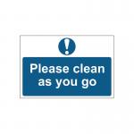 MyCafe Please Clean As You Go Sign Self Adhesive PP 300x200 MYC10678 MYC10678