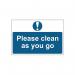 MyCafe Please Clean As You Go Sign Self Adhesive PP 300x200 MYC10678 MYC10678