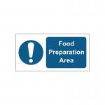 MyCafe Food Preparation Area Sign Self Adhesive Vnl 200x100 MYC10679 MYC10679