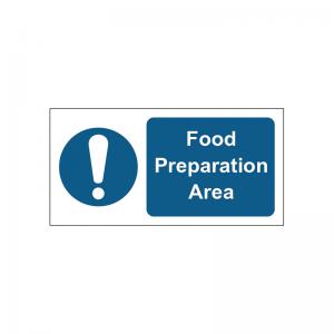 MyCafe Food Preparation Area Sign Self Adhesive Vnl 200x100 MYC10679