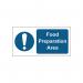 MyCafe Food Preparation Area Sign Self Adhesive Vnl 200x100 MYC10679 MYC10679